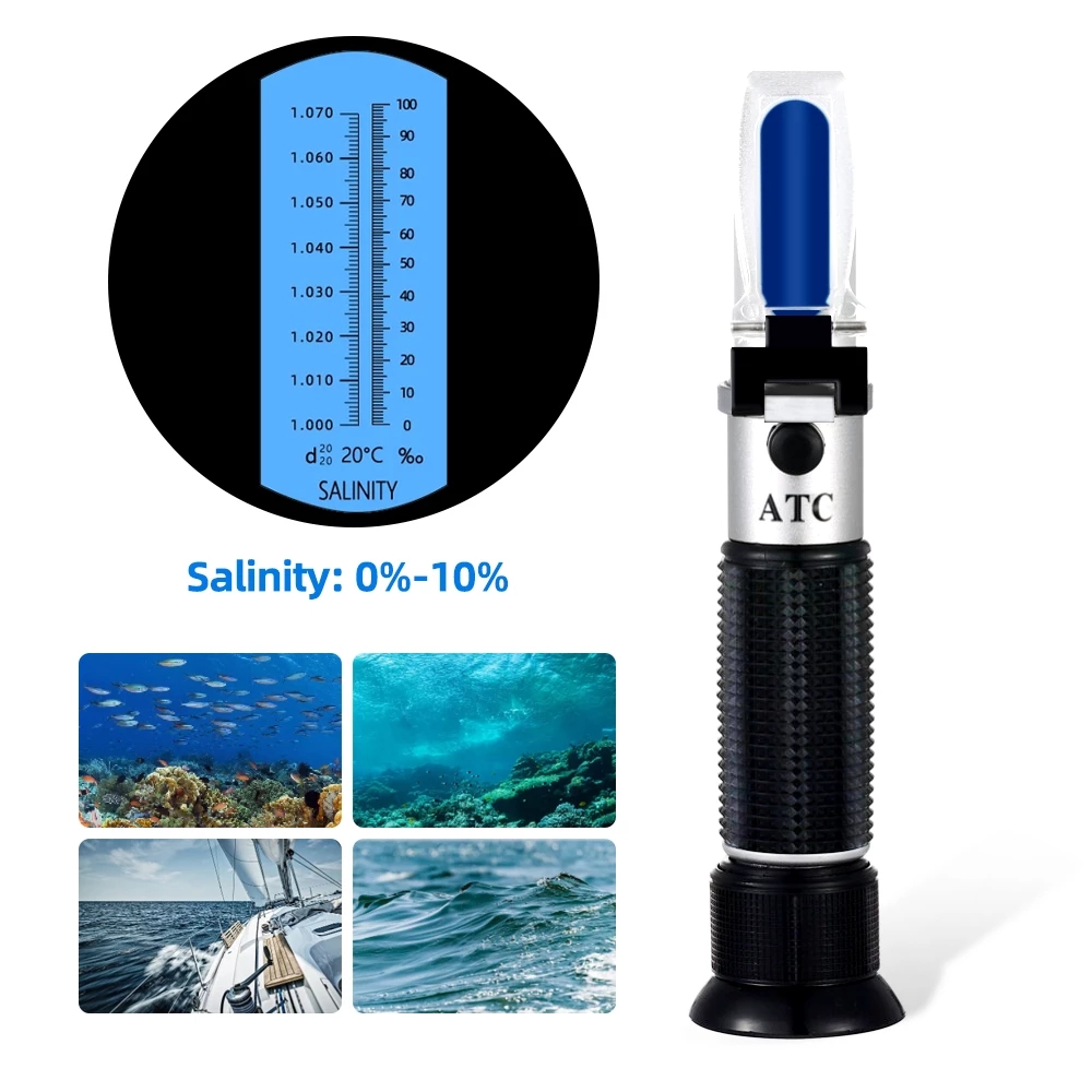Aquarium Marine Salt - Refraktometr zasolenia 0-10% 1.000-1.070SG salometr optyczny